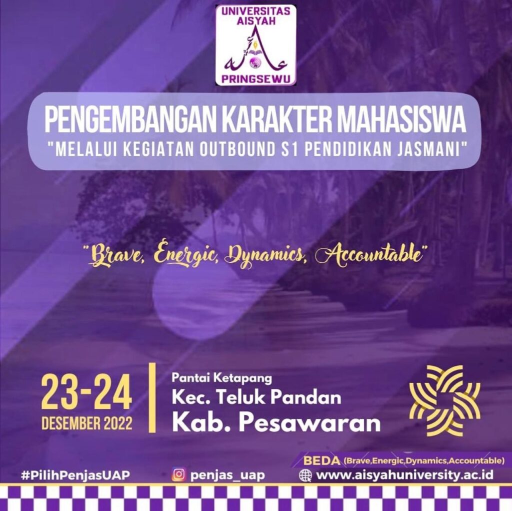 📢 PENGUMUMAN KEGIATAN OUTBOUND MAHASISWA S1 PENDIDIKAN JASMANI UNIVERSITAS AISYAH PRINGSEWU