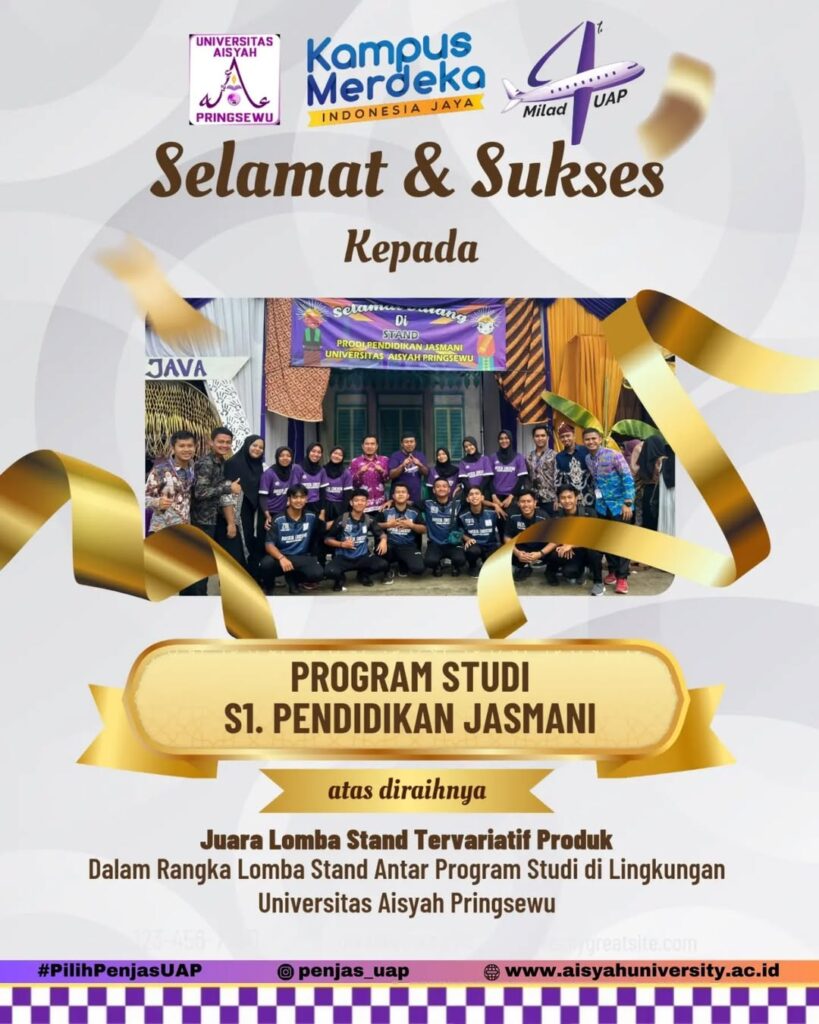 PENJAS Universitas Aisyah Pringsewu Raih Juara Stand Tervariatif Produk di Ajang Lomba Antar Prodi Universitas Aisyah Pringsewu
